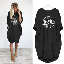 Load image into Gallery viewer, &quot;Wife-Mom-Boss&quot; Printed Dress
