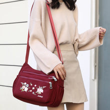 Load image into Gallery viewer, Embroidered Floral Shoulder Bag
