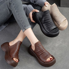 Load image into Gallery viewer, Women’s Breathable Hollowed-out Leather Sandals
