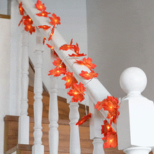 Load image into Gallery viewer, Thanksgiving Décor Fall Maple Leaf String Lights

