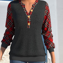Load image into Gallery viewer, Sweater with Checkerboard Pattern and Buttons
