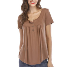 Load image into Gallery viewer, Casual Short Sleeve Button Top for Women
