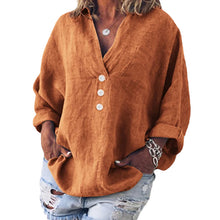 Load image into Gallery viewer, Cotton Linen Lapel Loose Shirt
