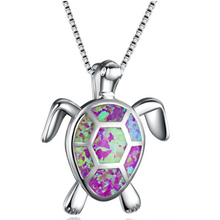 Load image into Gallery viewer, Blue Opal Sea Turtle Necklace
