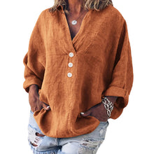 Load image into Gallery viewer, Cotton Linen Lapel Loose Shirt

