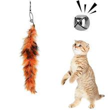 Load image into Gallery viewer, Feather Teaser Cat Toy Retractable Cat Feather Toy Wand
