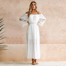 Load image into Gallery viewer, Tulle Off Shoulder Frilled Vacation Dress
