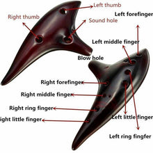 Load image into Gallery viewer, [HOT SALE]-12 Holes Ocarina Alto C Smoldering Ceramic Submarine SharpChain +Display BaseS
