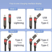 Load image into Gallery viewer, 4-in-1 Flat Braided Anti-tangle Charger Cable with Velcro
