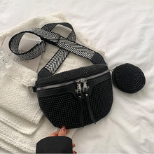 Load image into Gallery viewer, Fashion Rhinestone PU Leather Waist Bag
