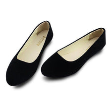Load image into Gallery viewer, Big Size Suede Candy Color Pure Color Pointed Toe Light Slip On Flat Loafers
