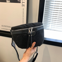 Load image into Gallery viewer, Fashion Rhinestone PU Leather Waist Bag
