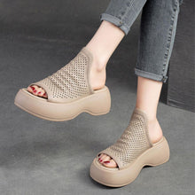 Load image into Gallery viewer, Women’s Breathable Hollowed-out Leather Sandals
