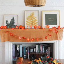 Load image into Gallery viewer, Thanksgiving Décor Fall Maple Leaf String Lights
