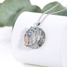 Load image into Gallery viewer, Tree of Life Sister on the Swing Cry-stal Pendant Necklace
