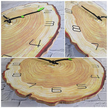 Load image into Gallery viewer, Wooden Annual Rings Wall Clock
