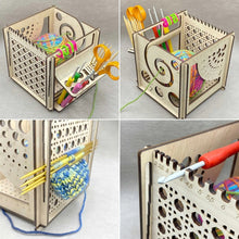 Load image into Gallery viewer, All-in-one Wooden Yarn Bowl - Multifunctional knitting tool
