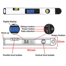 Load image into Gallery viewer, Aluminum alloy digital display angle ruler
