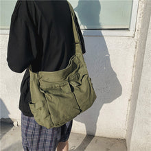Load image into Gallery viewer, Canvas Solid Color Messenger Bag
