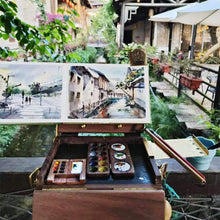 Load image into Gallery viewer, Portable Walnut Watercolor Palette
