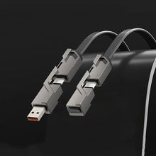 Load image into Gallery viewer, 4-in-1 Flat Braided Anti-tangle Charger Cable with Velcro
