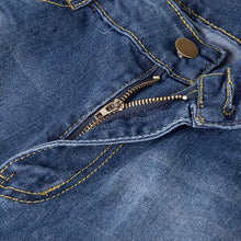 Load image into Gallery viewer, Fashionable denim tripped jeans
