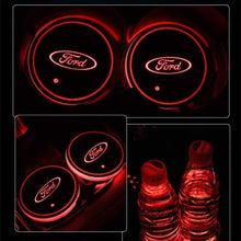 Load image into Gallery viewer, 7 Colors Led Changing USB Charging Car Logo Cup Lights up Holder
