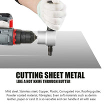 Load image into Gallery viewer, DOMOM Zipbite - Nibbler Cutter Drill Attachment Double Head Metal Sheet
