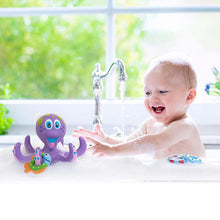 Load image into Gallery viewer, Floating Purple Octopus with 3 Hoopla Rings
