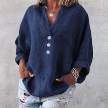 Load image into Gallery viewer, Cotton Linen Lapel Loose Shirt
