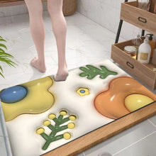 Load image into Gallery viewer, 3D flower soft diatom mud absorbent floor mat
