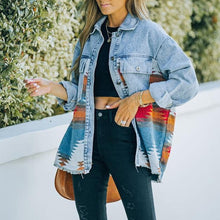 Load image into Gallery viewer, LAPEL POCKET DENIM RETRO JACKET
