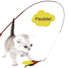 Load image into Gallery viewer, Feather Teaser Cat Toy Retractable Cat Feather Toy Wand
