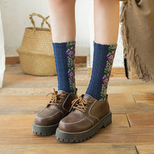 Load image into Gallery viewer, Vintage Embroidered Floral Socks (5 pairs)
