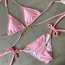 Load image into Gallery viewer, Studded Shell Pattern Bikini Set
