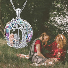Load image into Gallery viewer, Tree of Life Sister on the Swing Cry-stal Pendant Necklace
