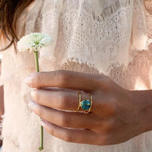 Load image into Gallery viewer, Natural Turquoise Gold Ring
