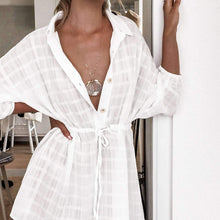 Load image into Gallery viewer, Lapel Single-Breasted Pumped Beach Dress
