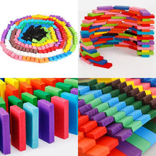 Load image into Gallery viewer, Colorful Domino Blocks Wooden Toys (120 PCs)
