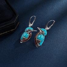 Load image into Gallery viewer, Vintage Turquoise Bird Earrings
