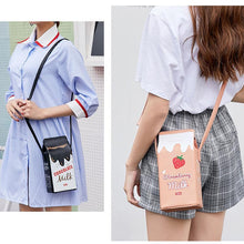 Load image into Gallery viewer, Cute Milk Box Crossbody Bag / Casual Phone Purse
