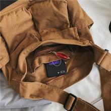 Load image into Gallery viewer, Canvas Solid Color Messenger Bag
