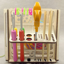 Load image into Gallery viewer, All-in-one Wooden Yarn Bowl - Multifunctional knitting tool
