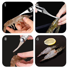 Load image into Gallery viewer, Stainless Steel Shrimp Whisker Peeler Tool
