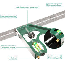 Load image into Gallery viewer, Multifunction Active Square Ruler Angle Ruler
