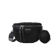 Load image into Gallery viewer, Fashion Rhinestone PU Leather Waist Bag
