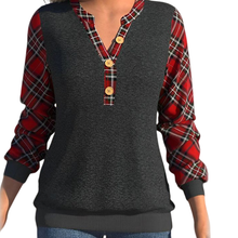 Load image into Gallery viewer, Sweater with Checkerboard Pattern and Buttons
