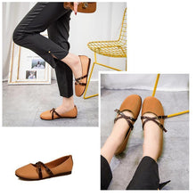 Load image into Gallery viewer, Women&#39;s Crisscross Buckle Ballet Flat
