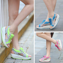 Load image into Gallery viewer, Breathable Platform Sandals with Wedge Heel
