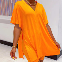 Load image into Gallery viewer, V-neck Batwing Sleeve Top &amp; Short Set
